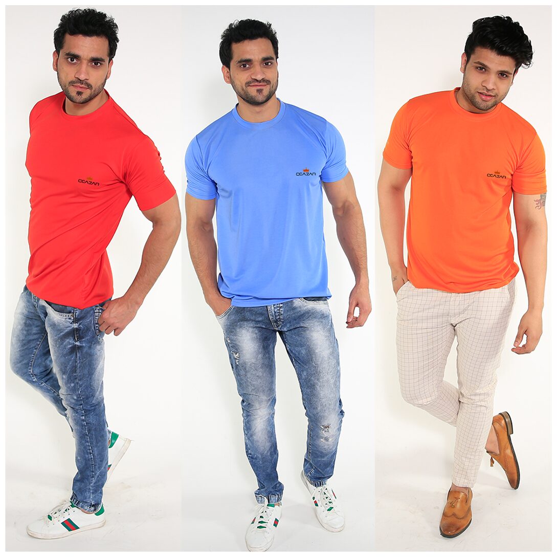 

Caesar Men Multi Slim fit Polyester Round neck T-Shirt - Pack Of 3