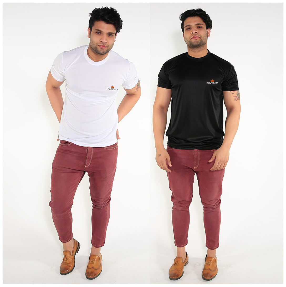 

Caesar Men Multi Slim fit Polyester Round neck T-Shirt - Pack Of 2