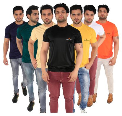 

Caesar Men Multi Slim fit Polyester Round neck T-Shirt - Pack Of 5