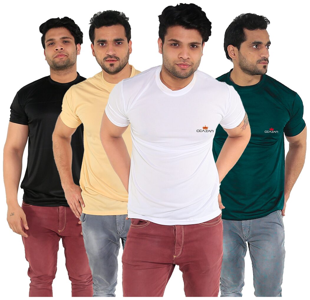 

Caesar Men Multi Slim fit Polyester Round neck T-Shirt - Pack Of 4
