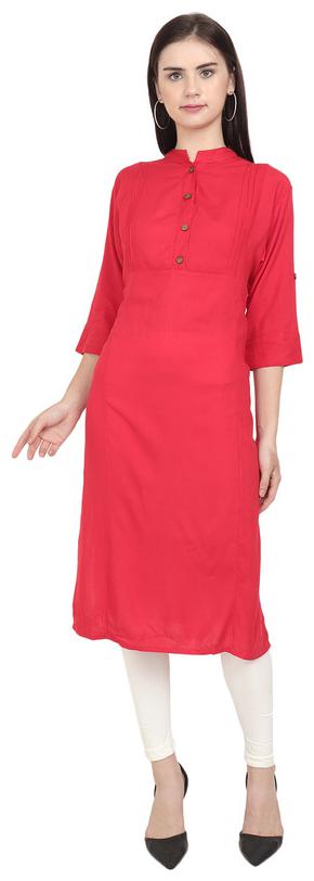 

Camellias Women Red Solid Regular Kurti