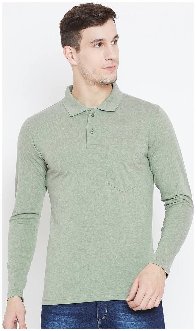 Camey Men Plain Long Sleeves Cotton Front Button T-shirt