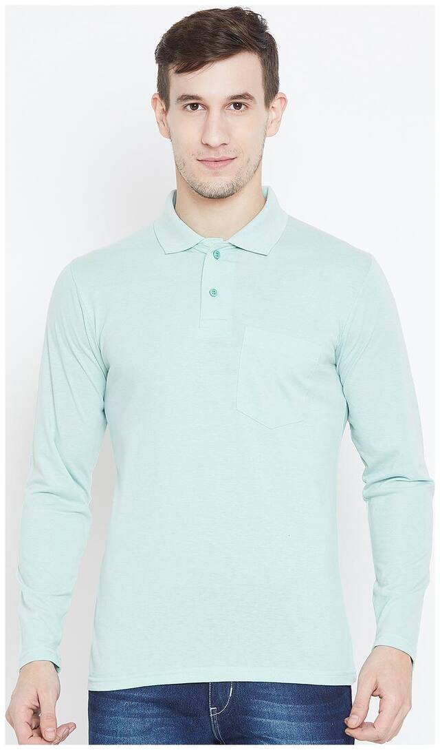 Camey Men Plain Long Sleeves Cotton Front Button T-shirt