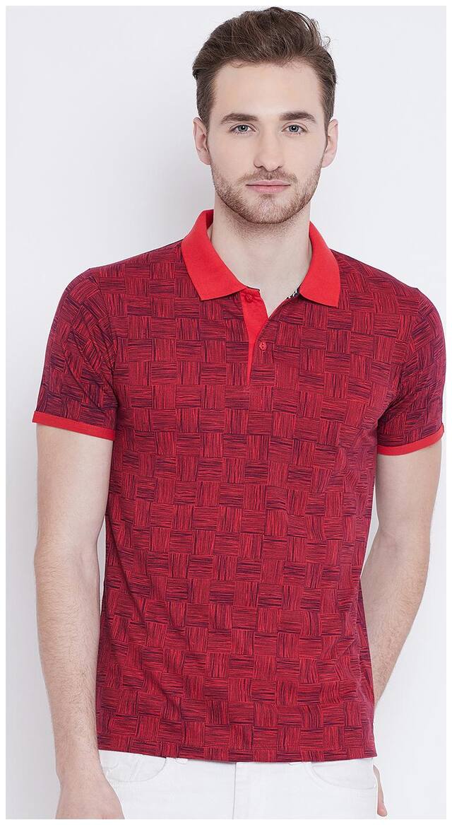 Camey Men Printed Polo Collar T-shirt