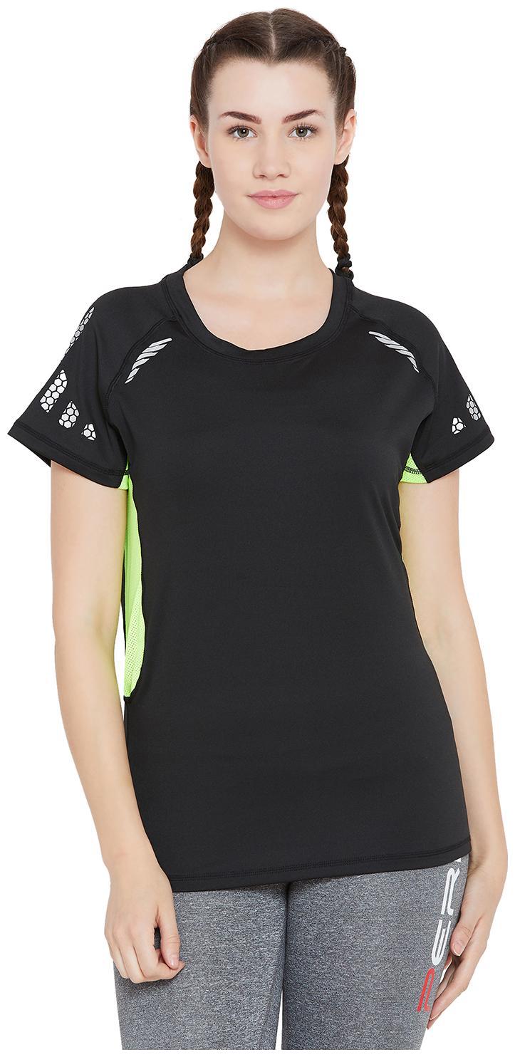 

Camey Women Solid Sports T-Shirt - Black