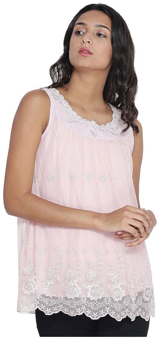 

Camey Women Pink Regular fit Round neck Cotton Tank top