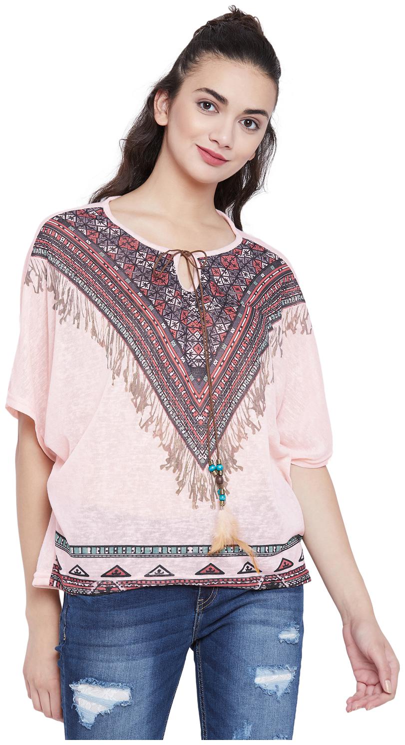 

Camey Women Printed Regular top - Pink
