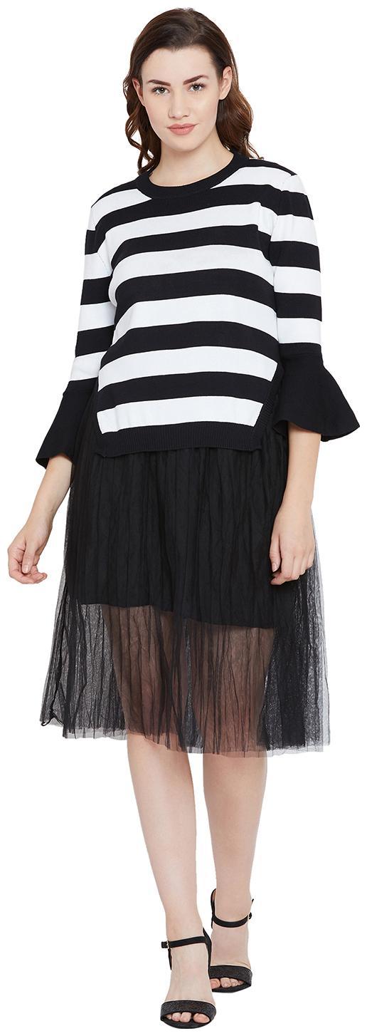 

Camey Multi Striped A-line dress