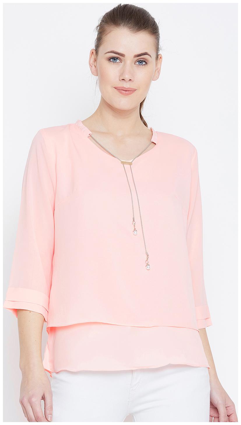 

Camey Women Solid Regular top - Pink
