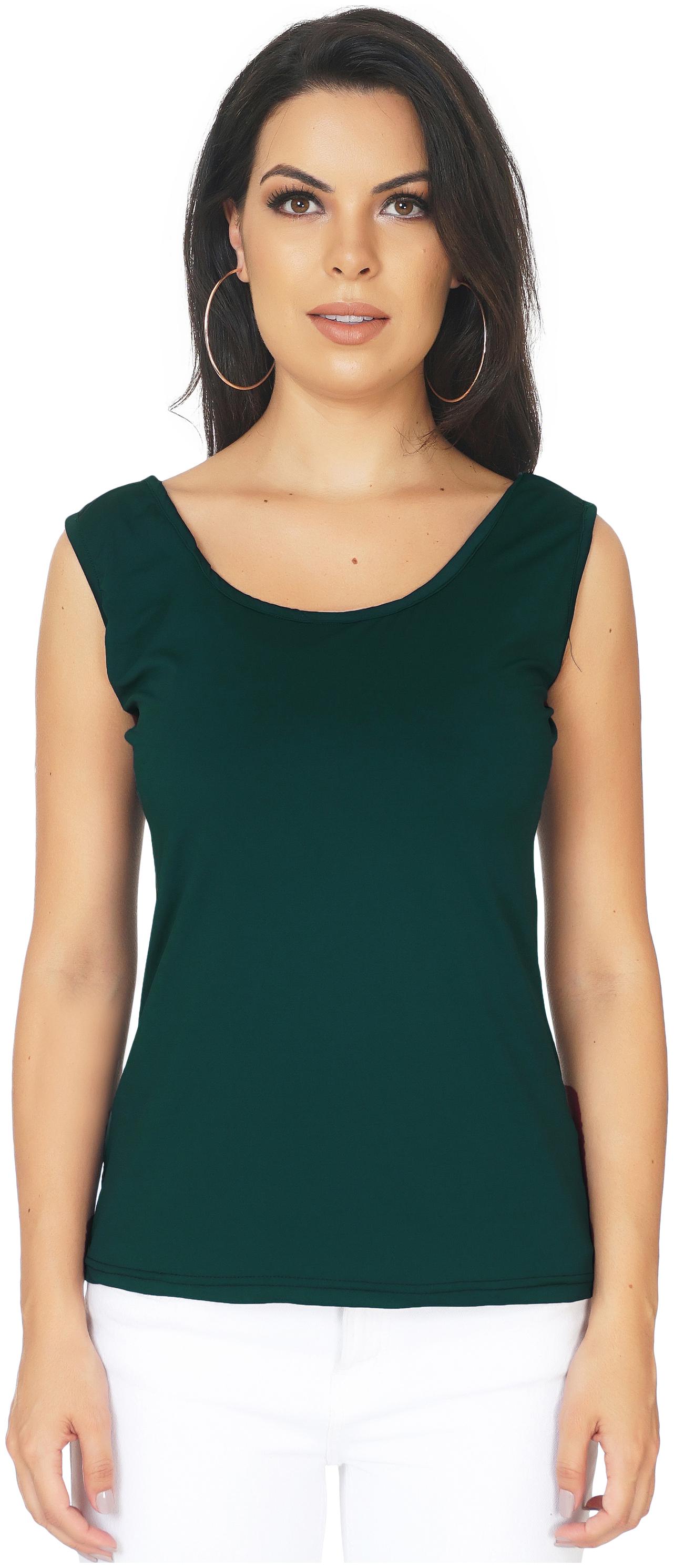 

CAMILLA MAX Women Green Regular fit U neck Cotton Tank top