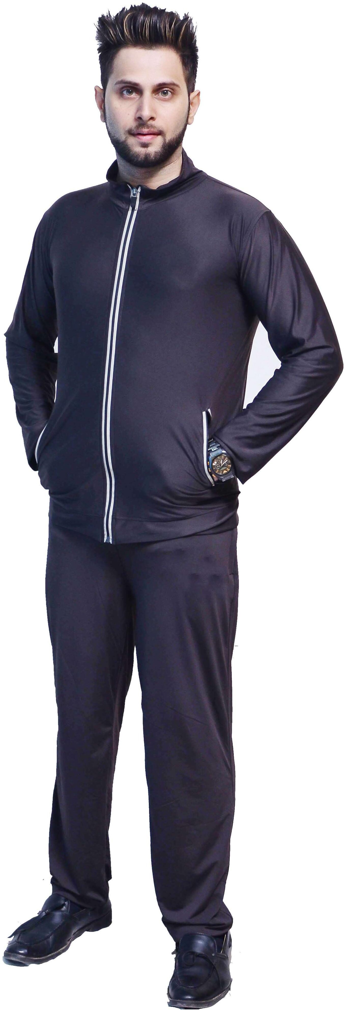 

CAMILLA MAX Men Black Solid Regular Fit Track Suit