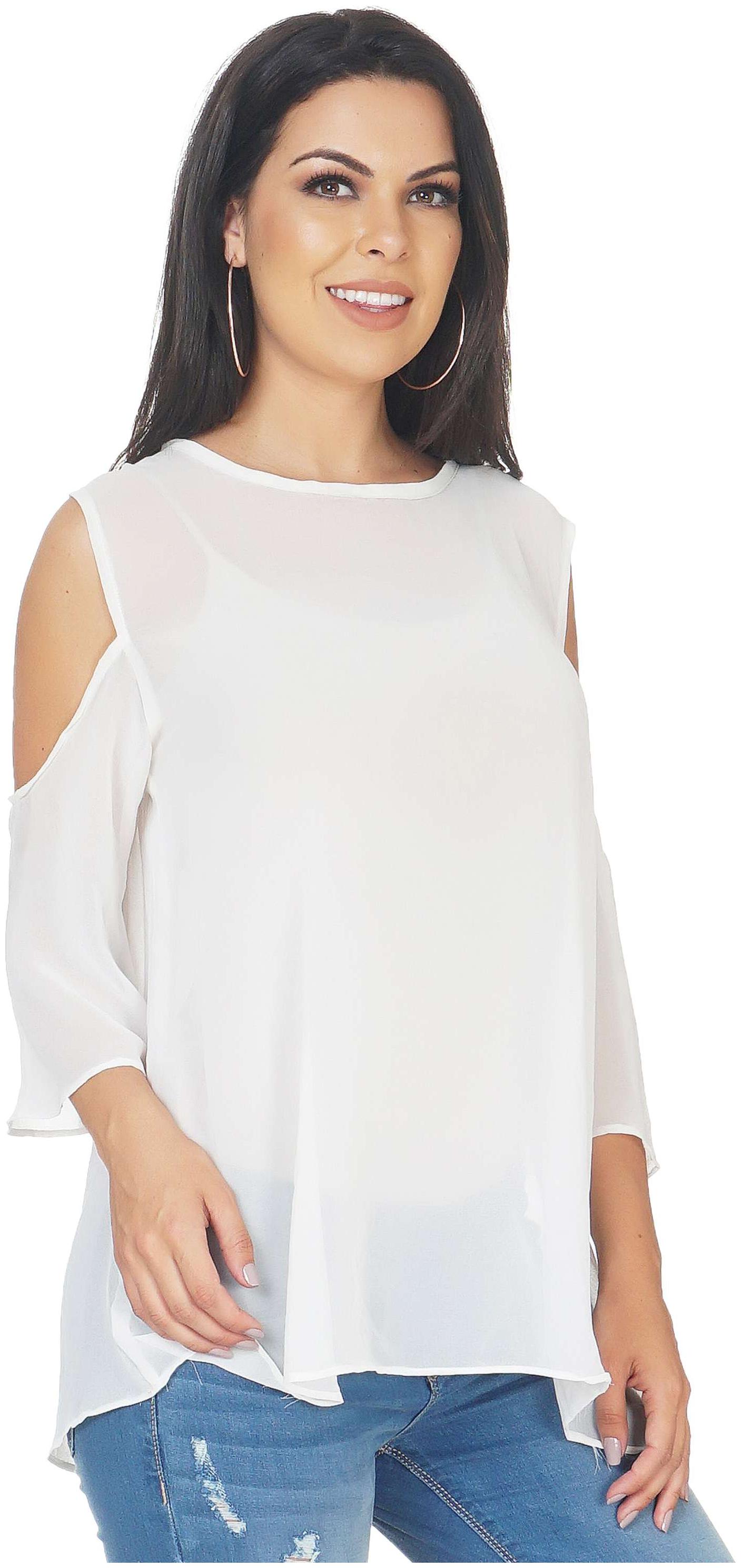 

CAMILLA MAX Women White Regular fit Round neck Polyester Tank top