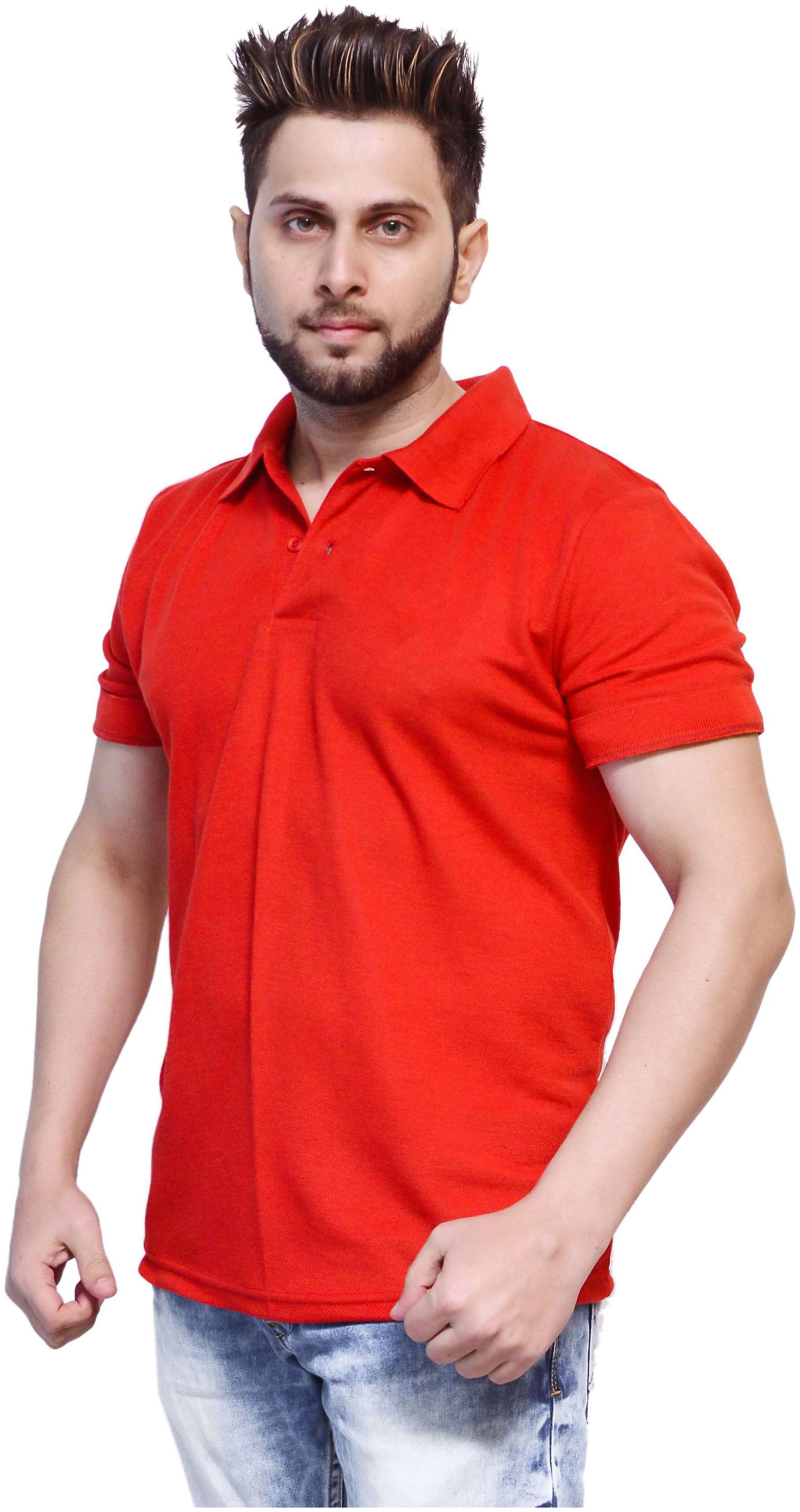 

CAMILLA MAX Men Red Regular fit Cotton Polo collar T-Shirt - Pack Of 1