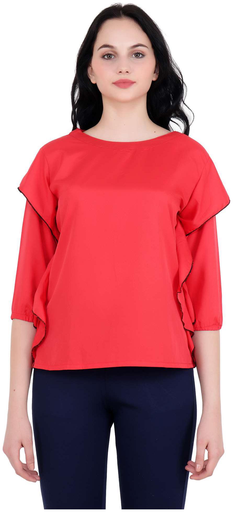 

CAMILLA MAX Women Solid A-line top - Red
