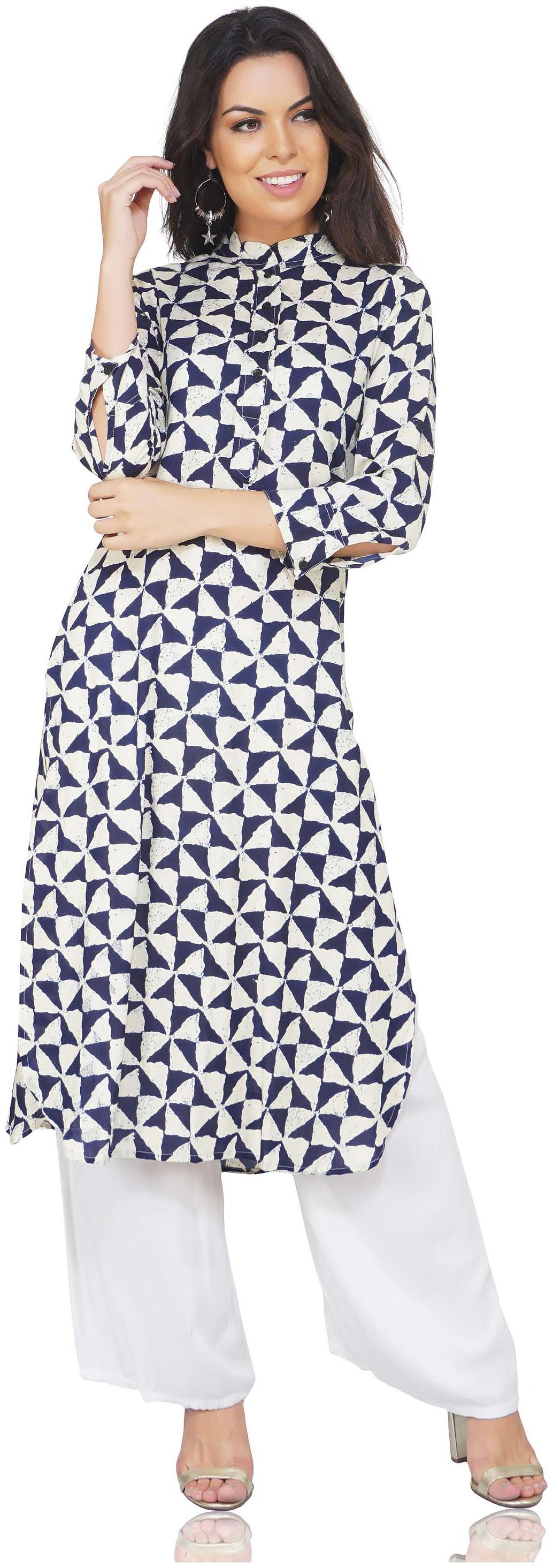 

Camilla Max 3 4 Sleeve Classical Neck Kurti for Girl s and Women s