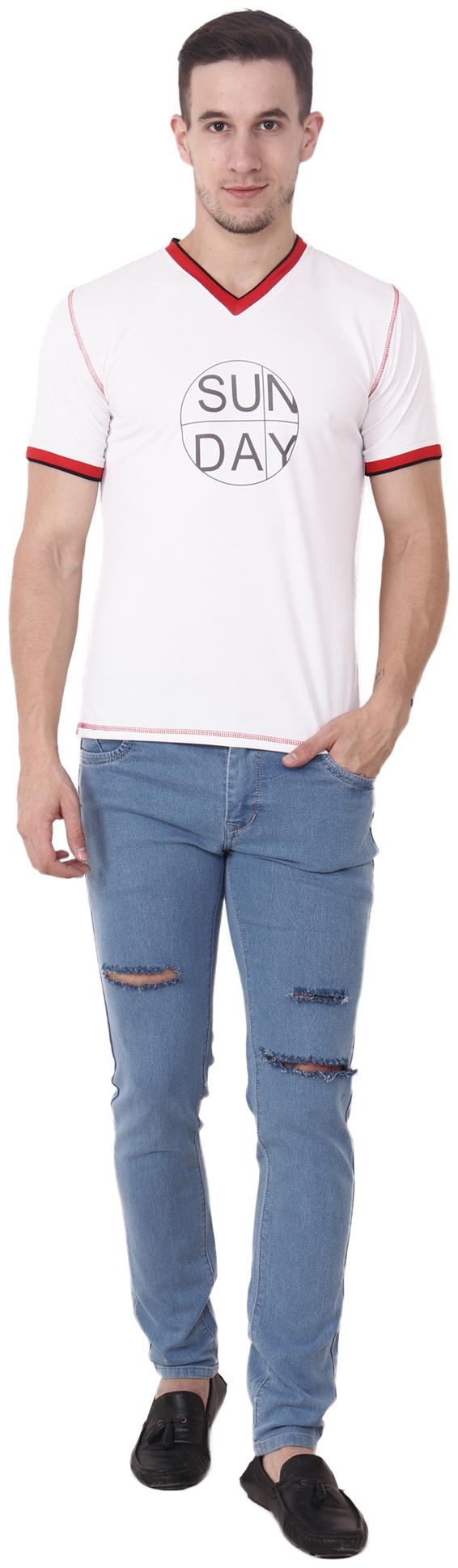 

CAMILLA MAX Men White Regular fit Cotton V neck T-Shirt - Pack Of 1