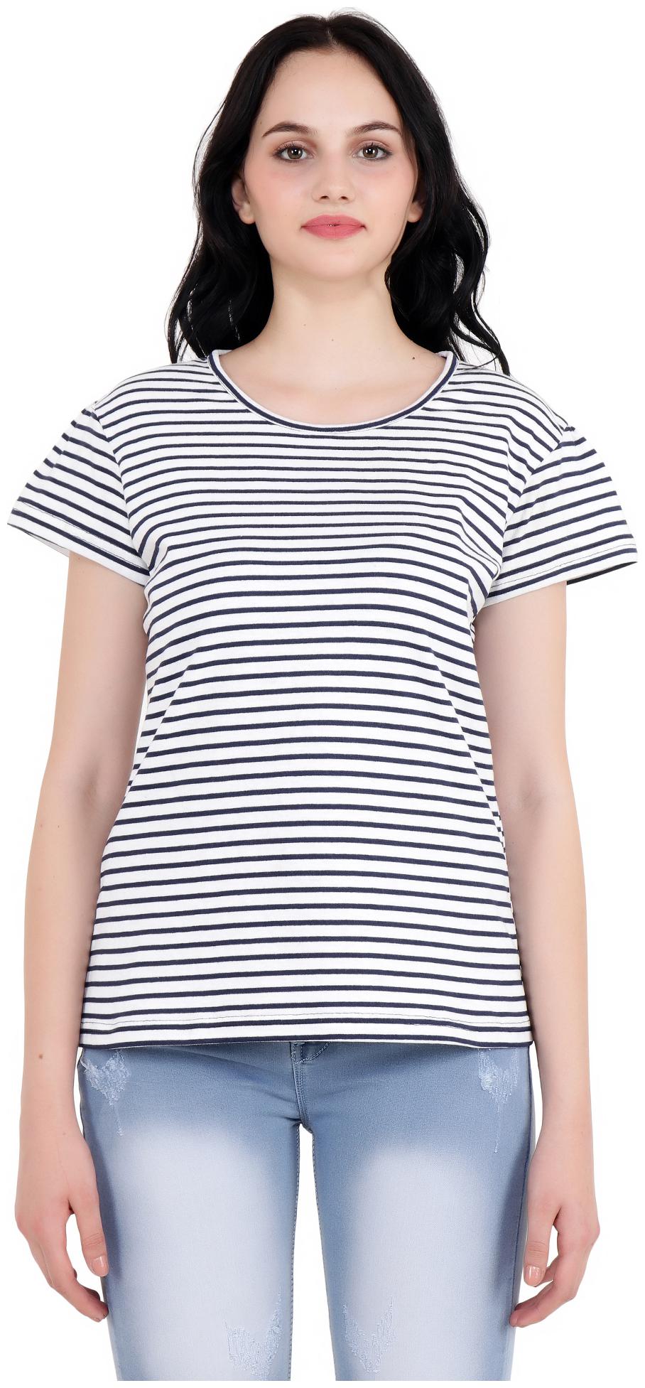 

Camilla Max Half Sleeve Striped Multicolor Casual Top for Girl s and Women s