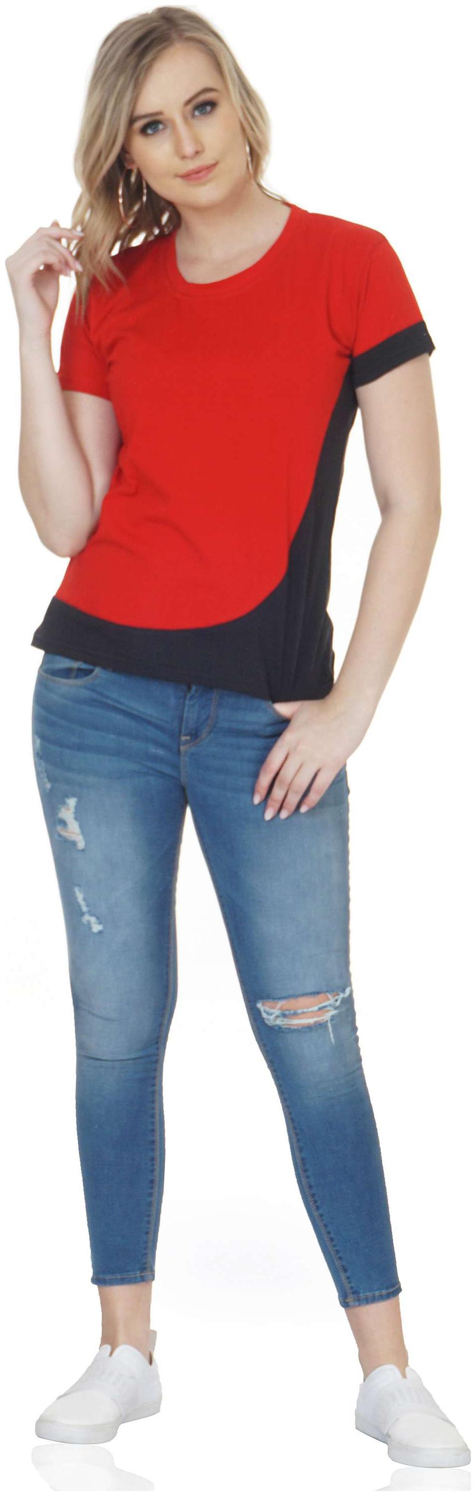 

CAMILLA MAX Women Red Regular fit Round neck Blended Tank top