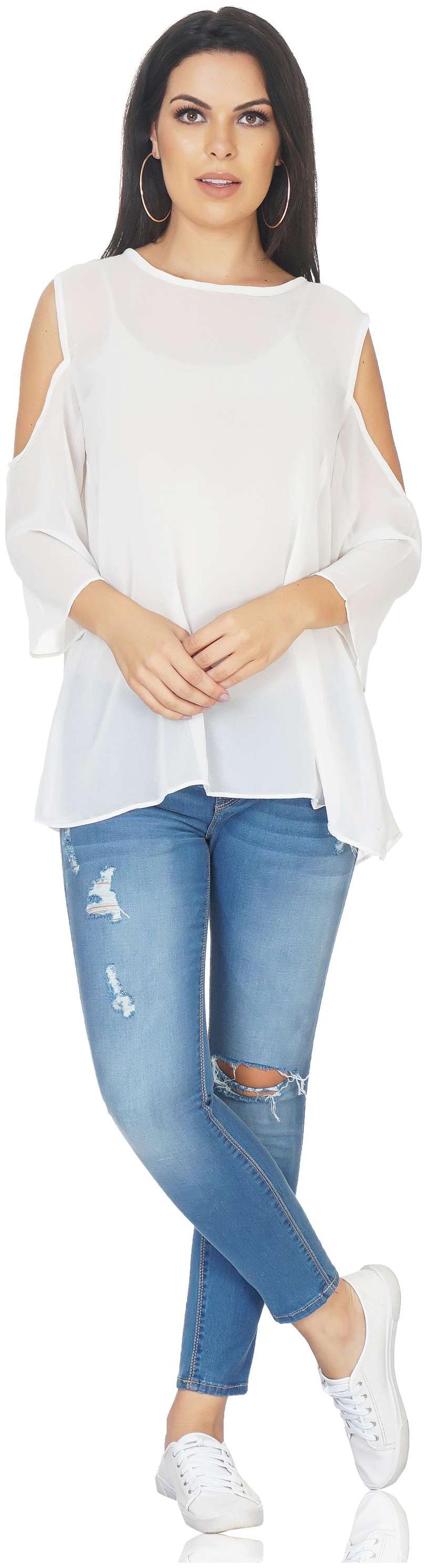 

CAMILLA MAX Women White Regular fit Round neck Polyester Tank top