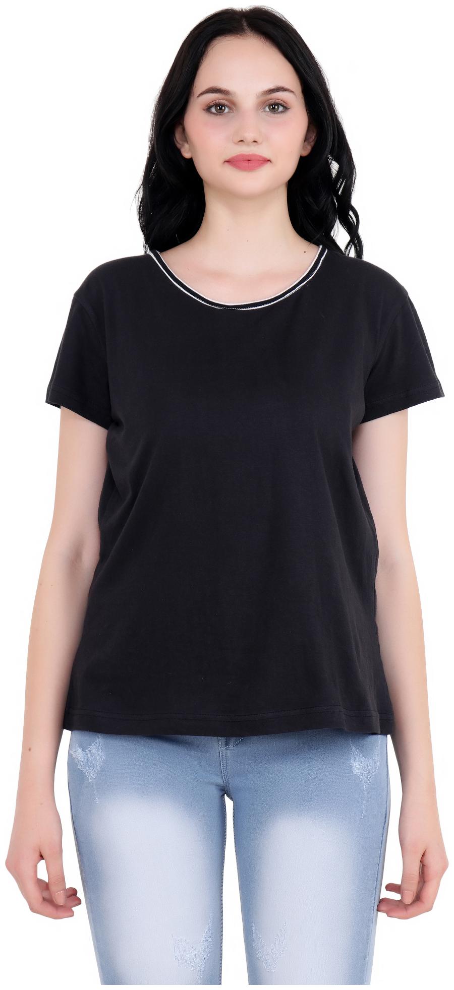 

Camilla Max Half Sleeve U neck Black Color Casual Top for Girl s and Women s