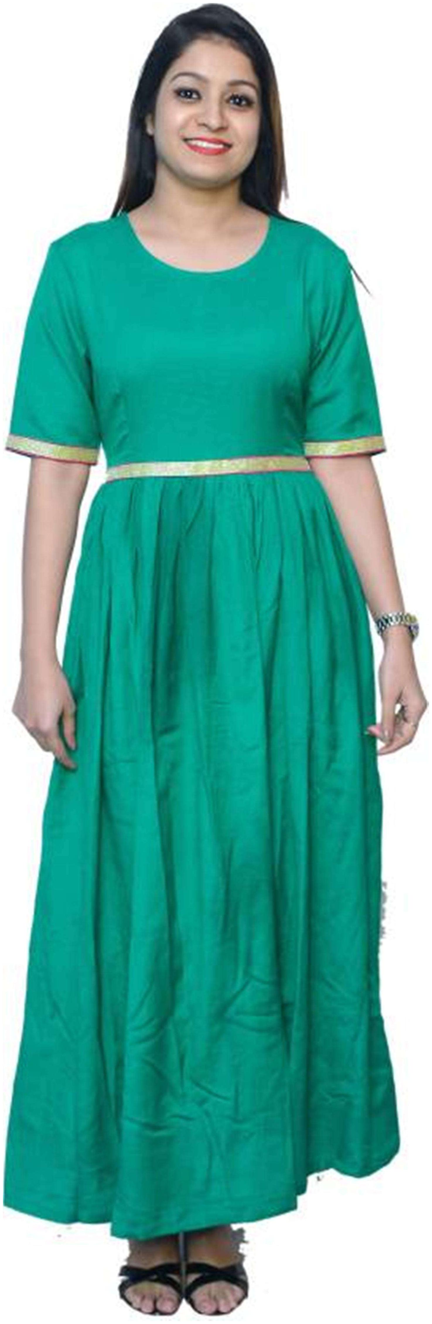 

CAMILLA MAX Green Solid Wrap dress