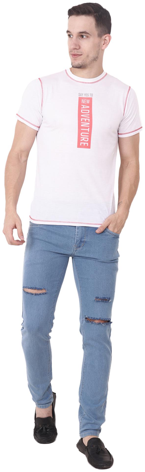 

Camilla Max White colour Half Sleeve Round Neck Print T-Shirt For Boy s And Men s