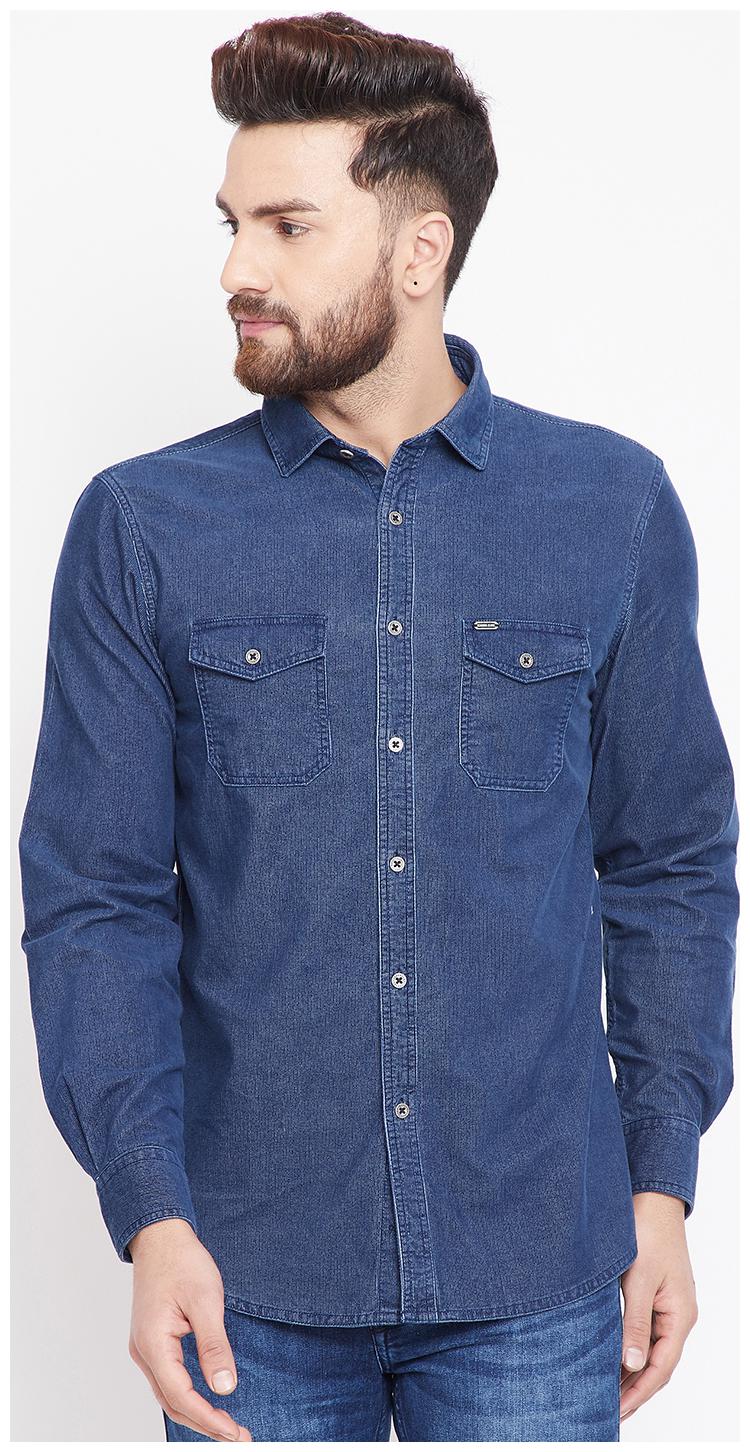 

CANARY LONDON Men Blue Solid Slim Fit Casual Shirt