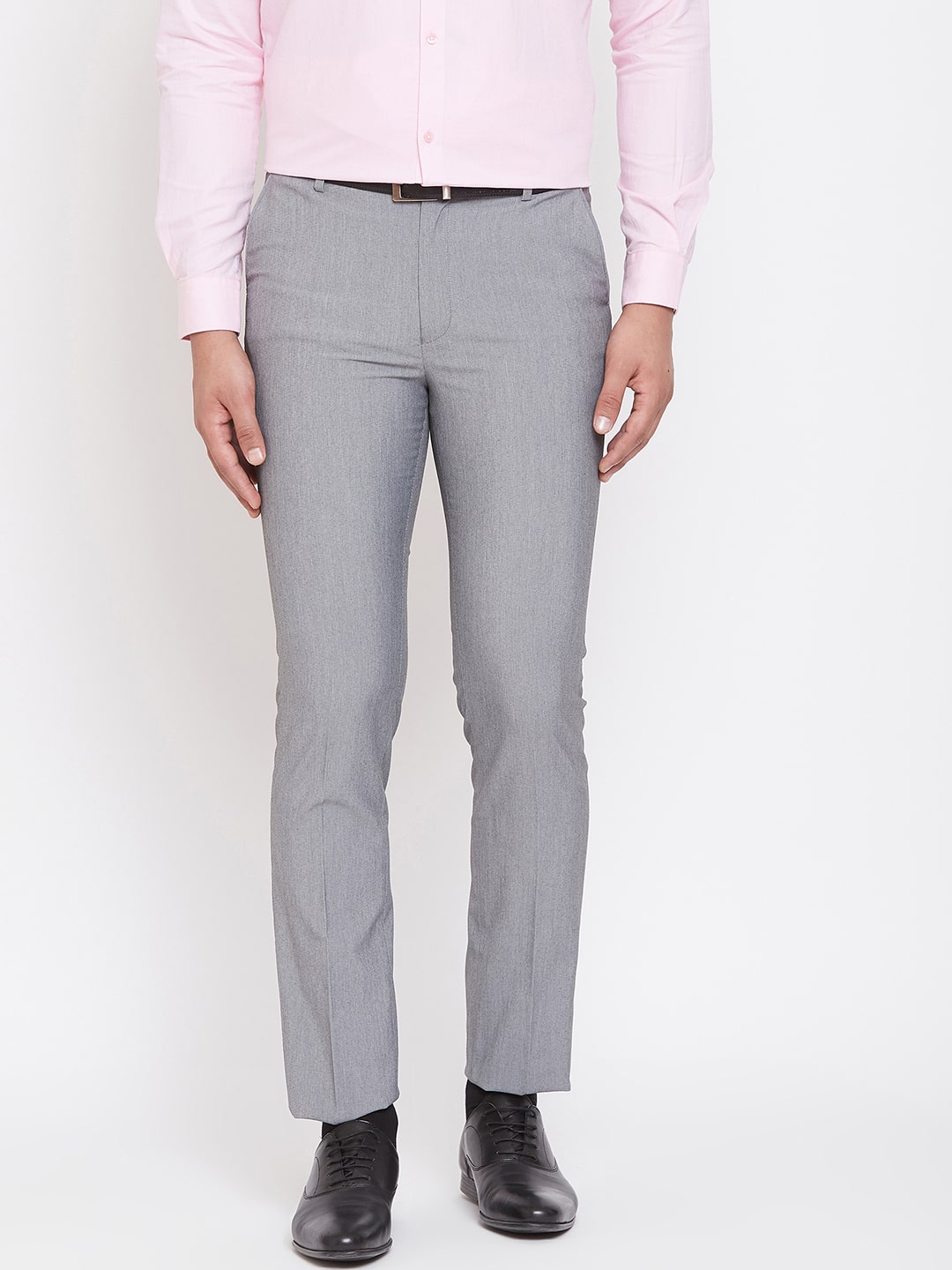 

CANARY LONDON Men Solid Slim Fit Formal Trouser - Grey
