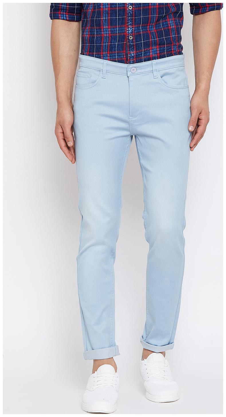 

CANARY LONDON Men Blue Solid Slim fit Chinos