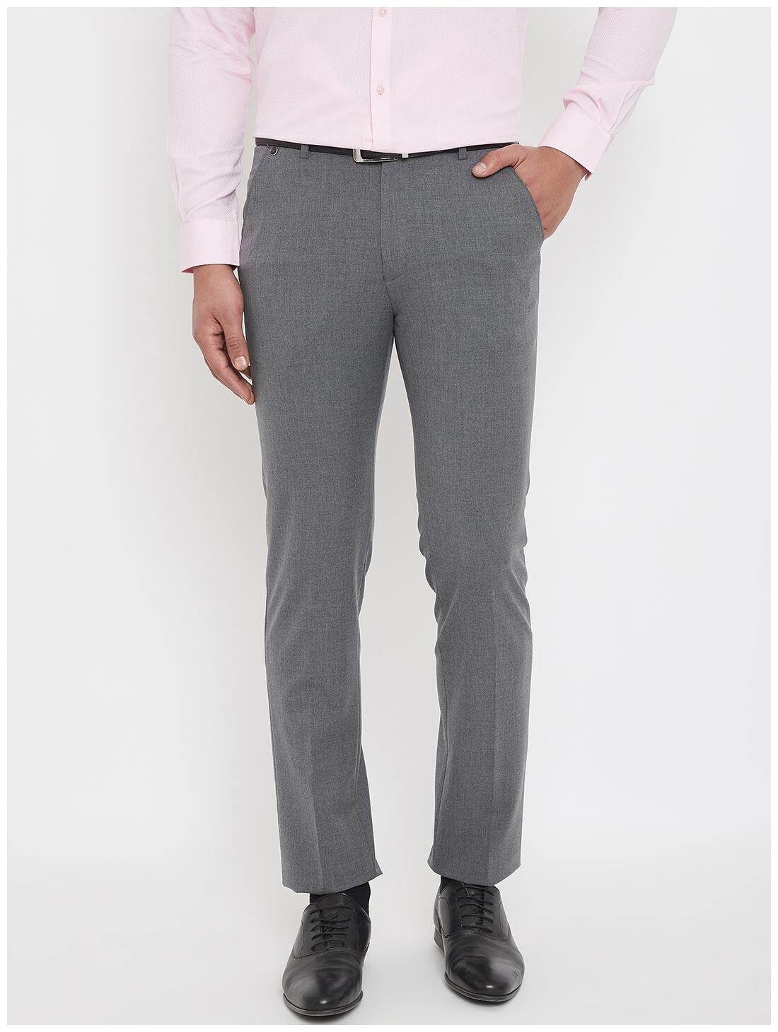 

CANARY LONDON Men Solid Slim Fit Formal Trouser - Grey