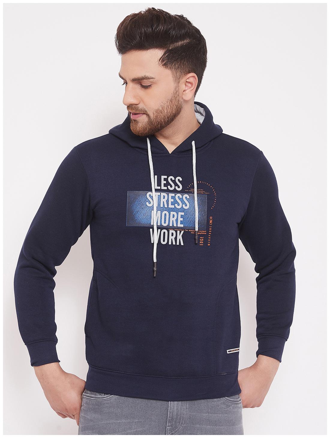 

CANARY LONDON Men Cotton Blend Printed Navy Blue Sweatshirt