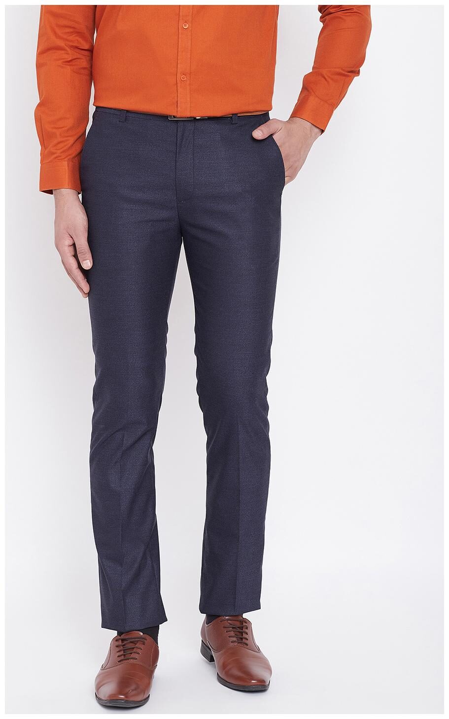

CANARY LONDON Men Solid Slim Fit Formal Trouser - Blue