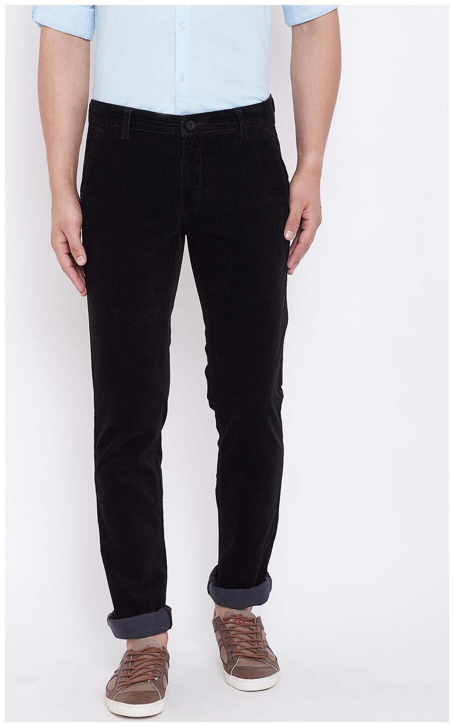 

CANARY LONDON Men Black Solid Slim fit Chinos