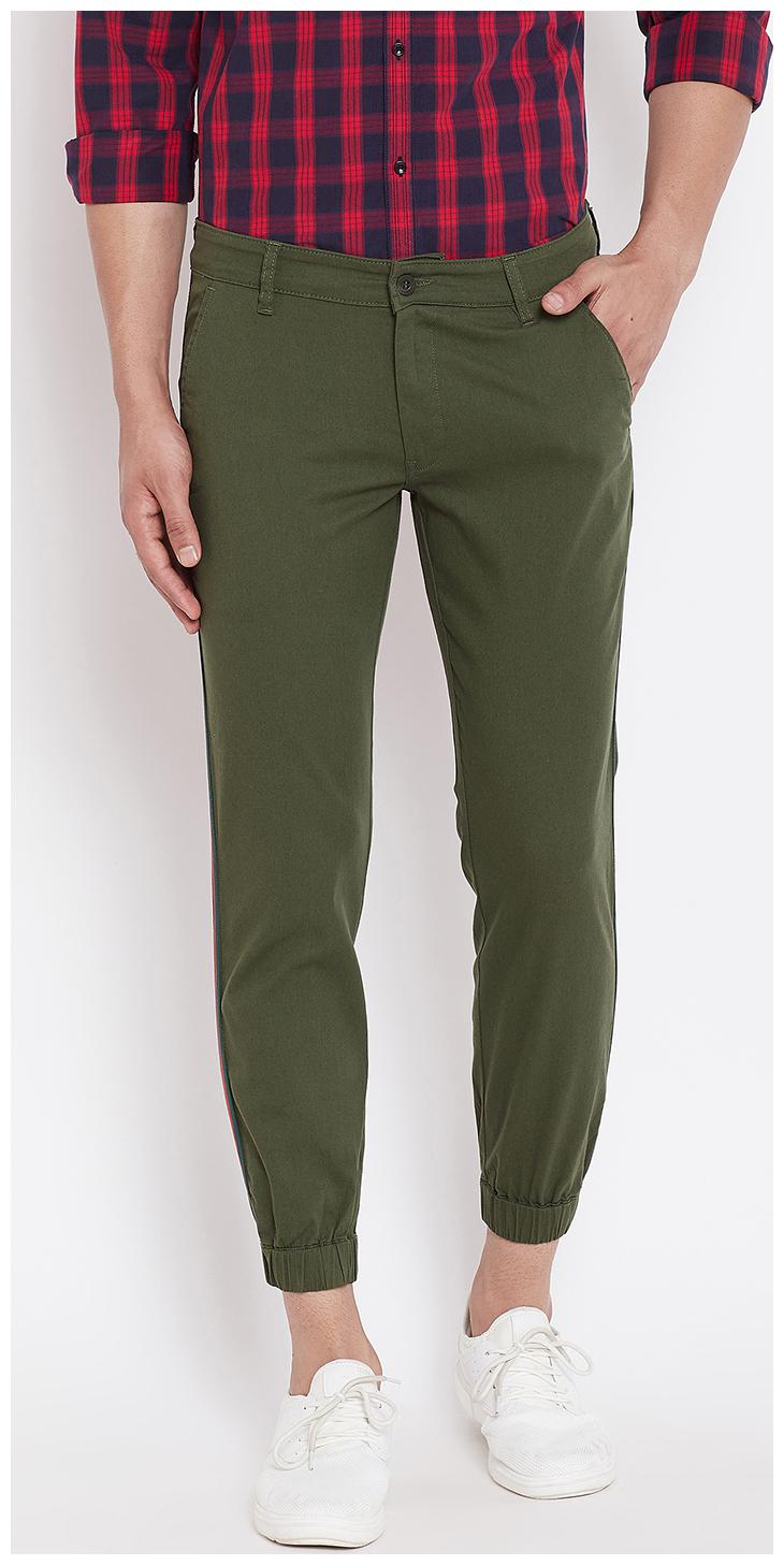 

CANARY LONDON Men Green Textured Slim fit Joggers