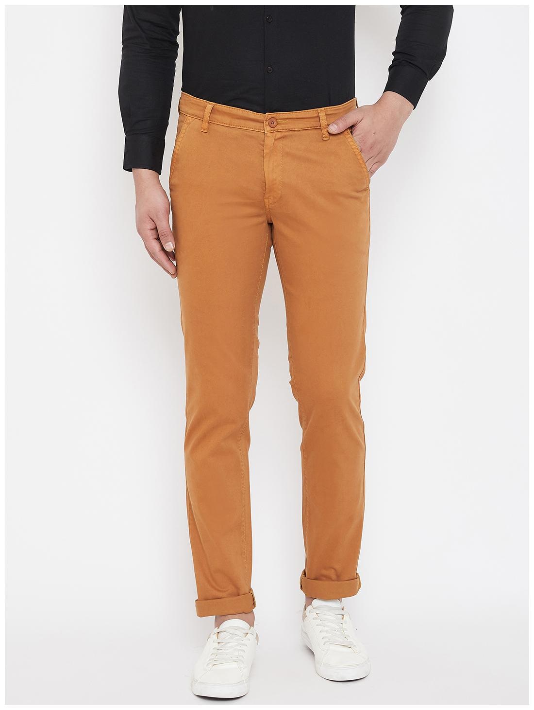 

CANARY LONDON Men Brown Solid Slim fit Chinos