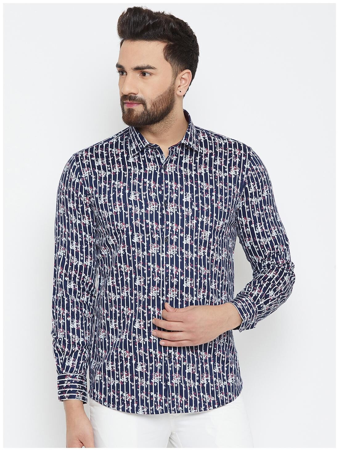 

CANARY LONDON Men Slim fit Formal Shirt - Navy blue