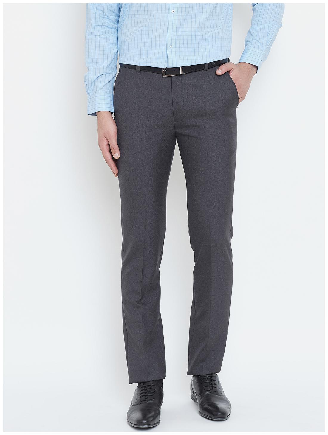 

CANARY LONDON Men Textured Slim Fit Formal Trouser - Grey