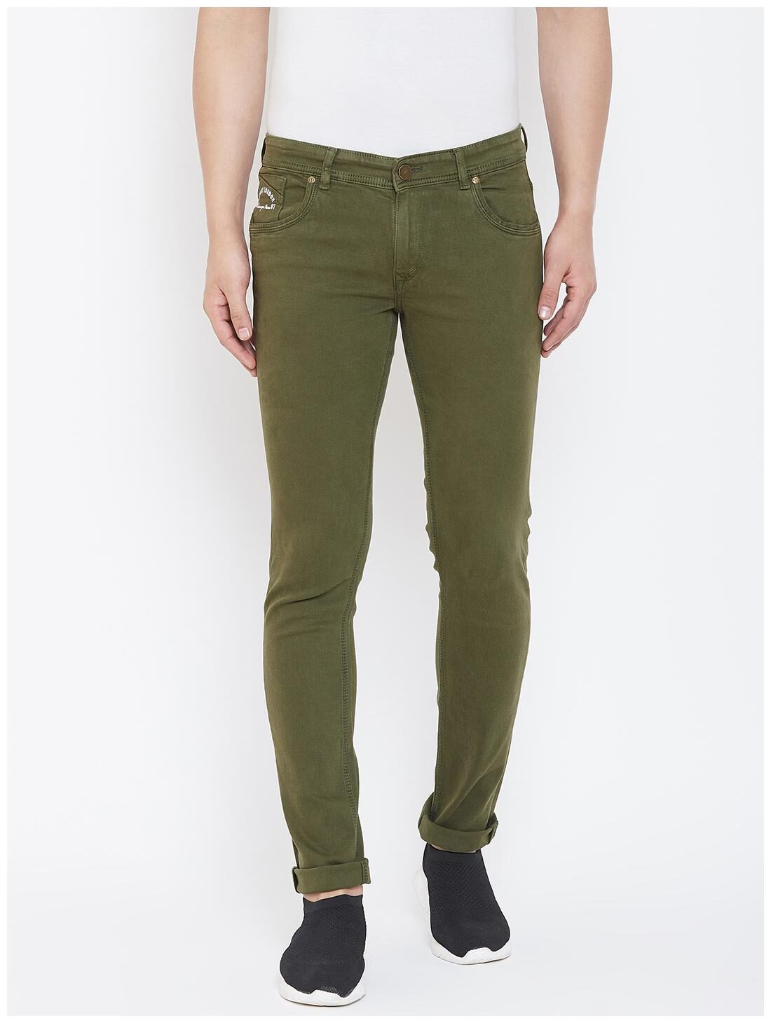 

CANARY LONDON Men Olive Skinny Fit Jeans