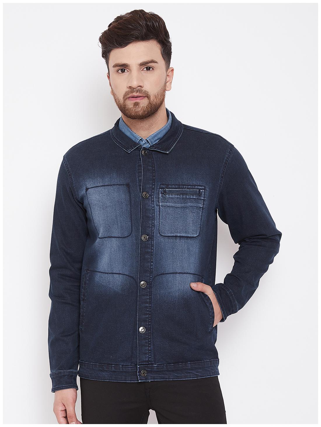 

CANARY LONDON Men Blue Solid Denim jacket