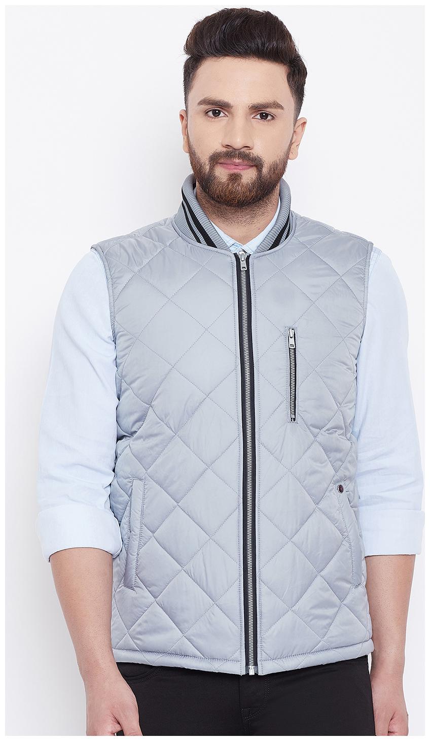 

CANARY LONDON Men Grey Solid Quilted jacket