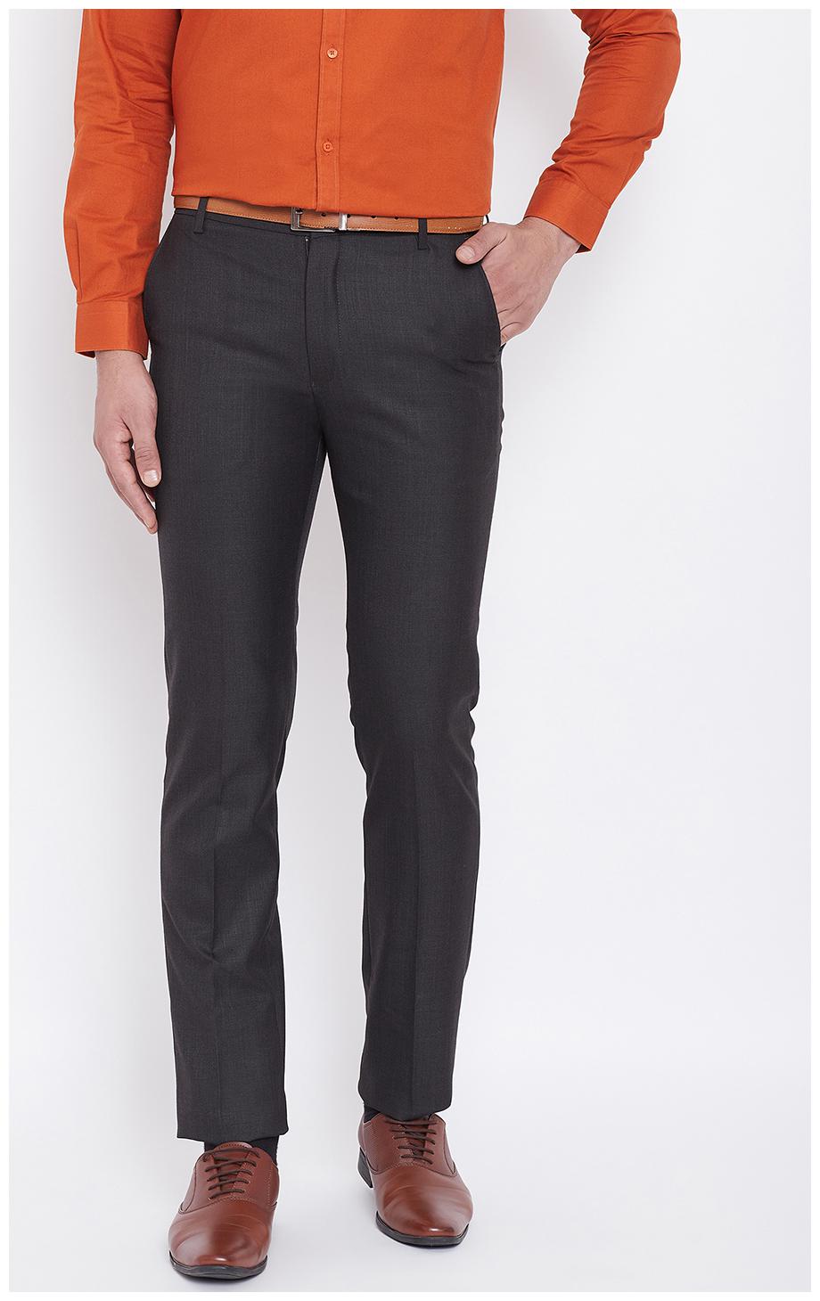 

CANARY LONDON Men Textured Slim Fit Formal Trouser - Black