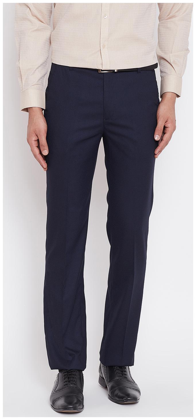 

CANARY LONDON Men Textured Slim Fit Formal Trouser - Blue