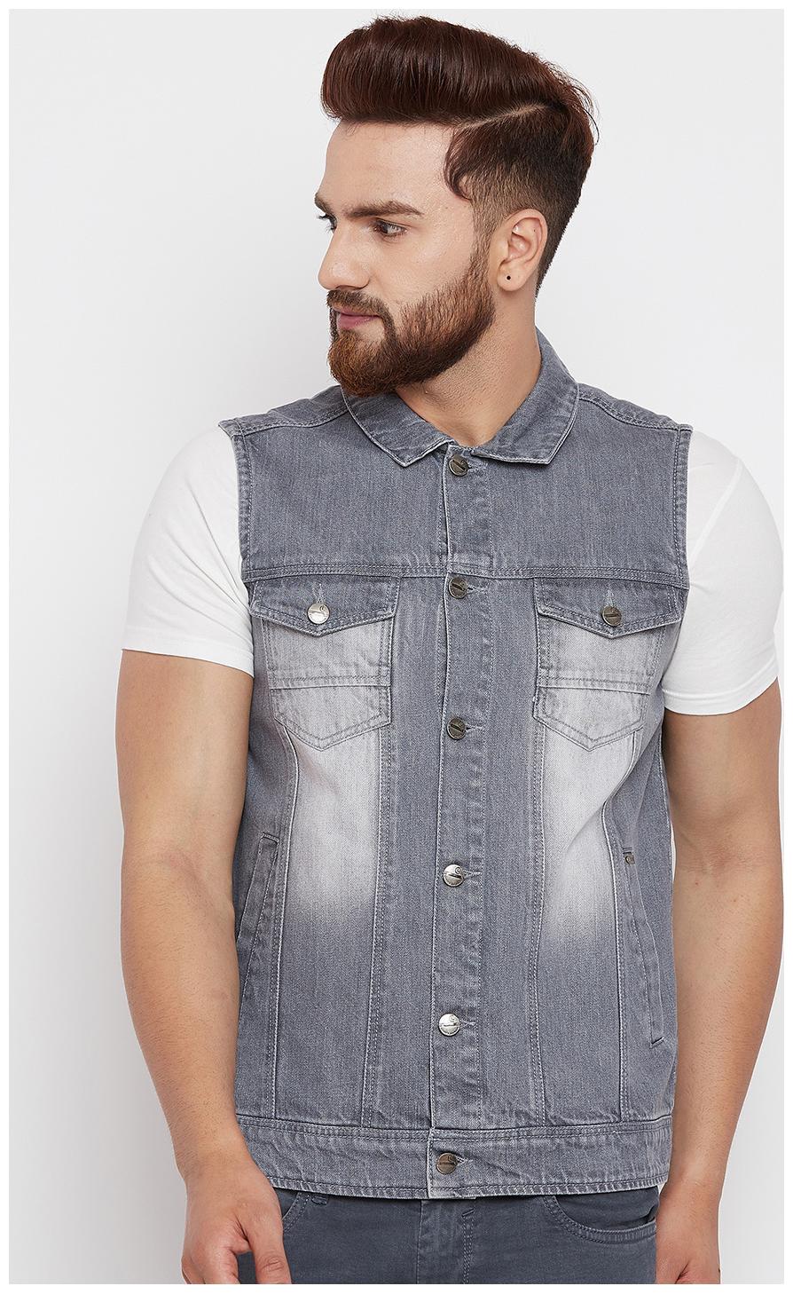 

CANARY LONDON Men Grey Solid Denim jacket