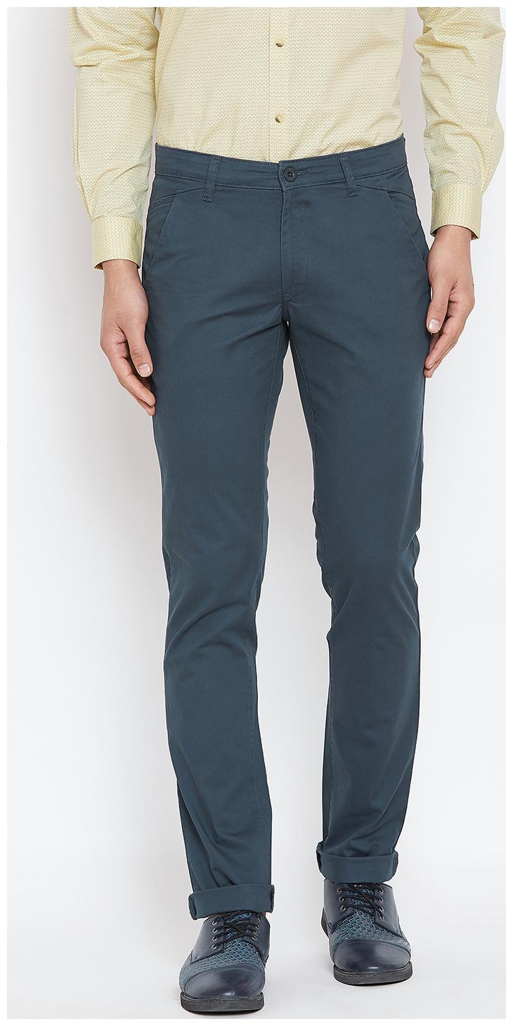 

CANARY LONDON Men Blue Solid Slim fit Chinos