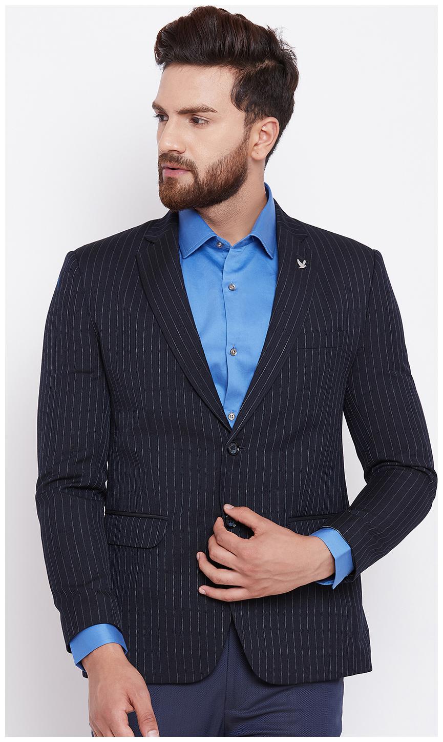 

Canary London Navy Striped Slim Fit Blazer