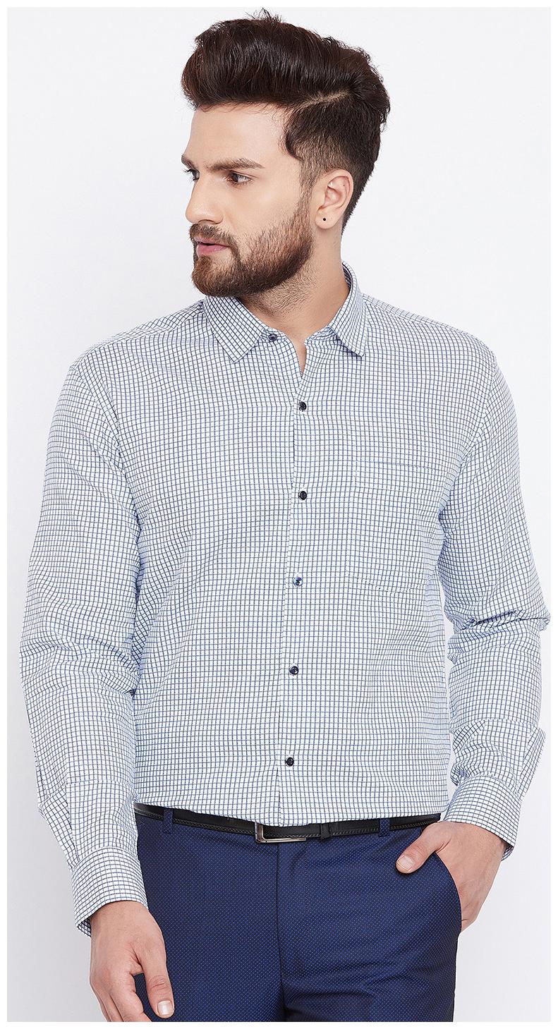 

CANARY LONDON Men Blue Checked Slim Fit Casual Shirt