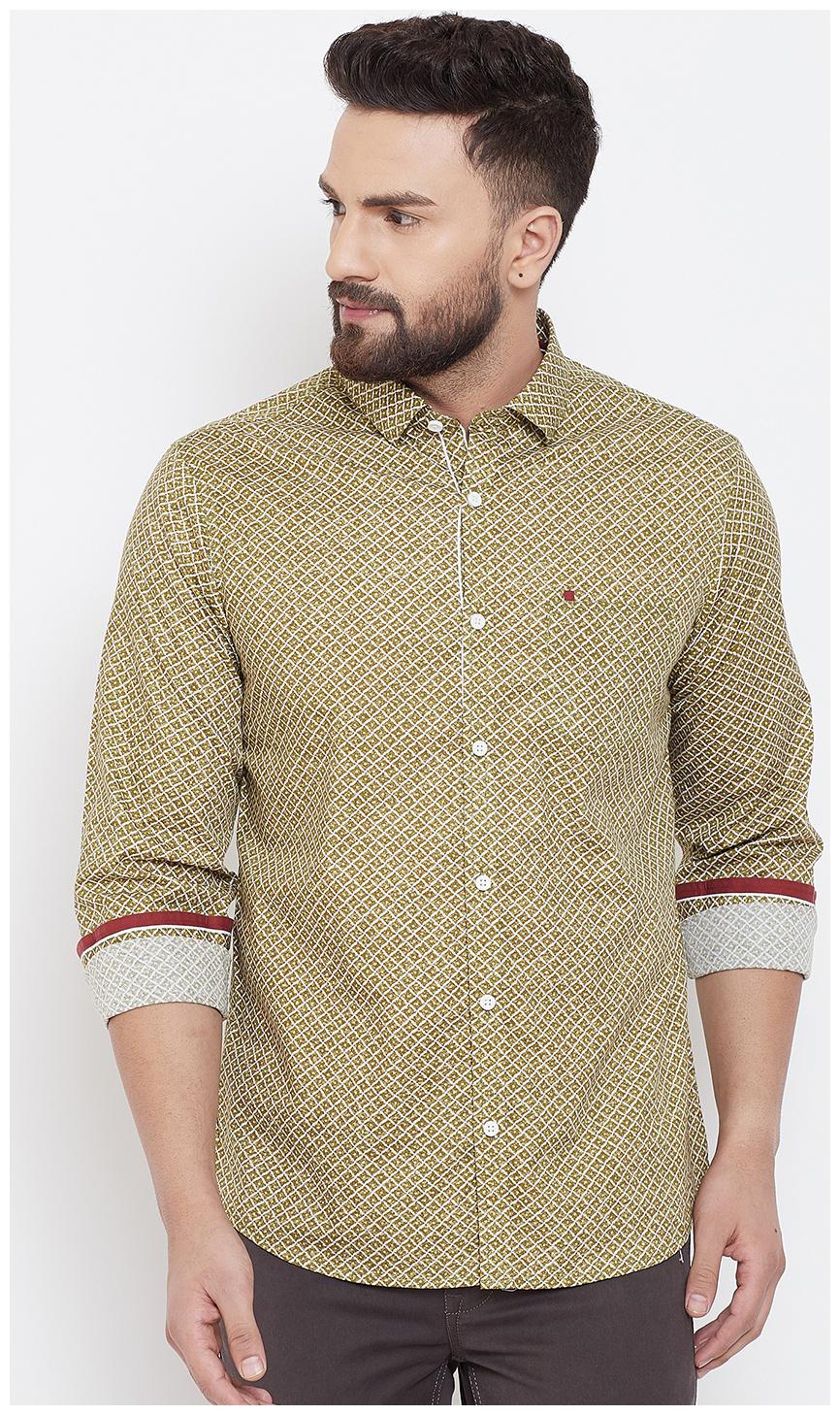 

CANARY LONDON Men Green Textured Slim Fit Casual Shirt