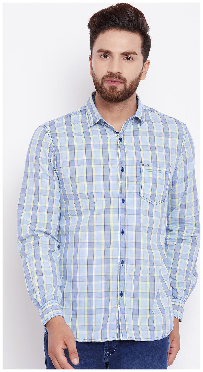

CANARY LONDON Men Blue Checked Slim Fit Casual Shirt