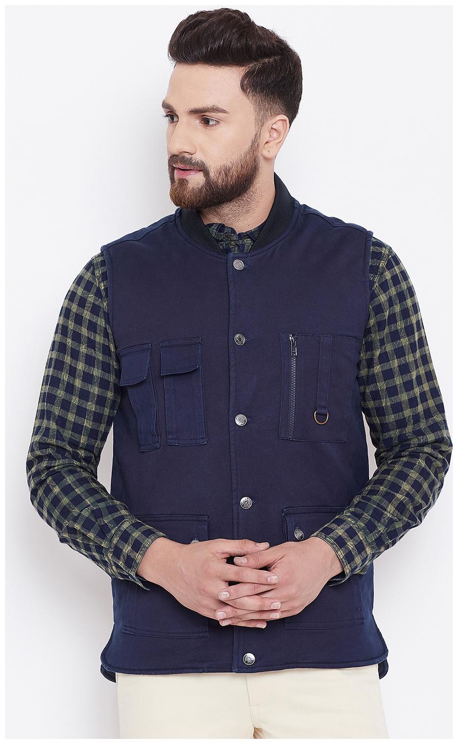 

CANARY LONDON Men Blue Solid Bomber jacket