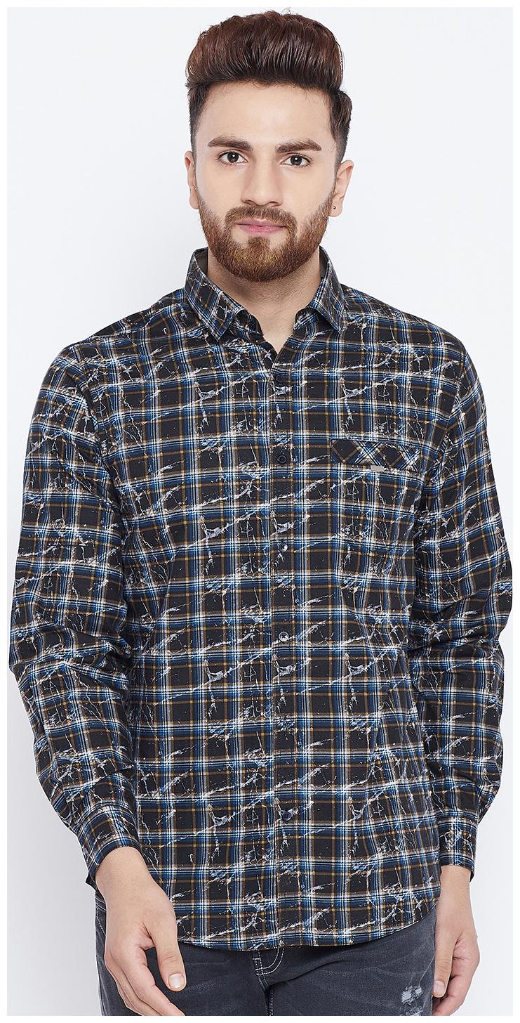 

CANARY LONDON Men Black Checked Slim Fit Casual Shirt